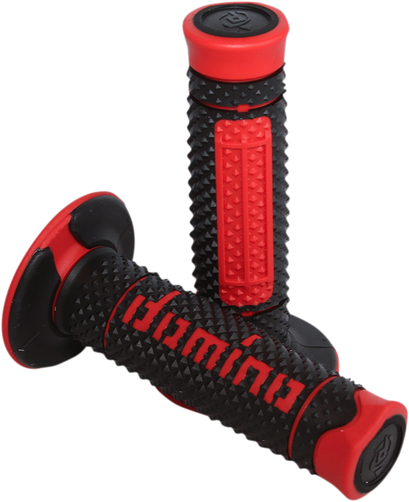 DOMINO Diamonte Grips - Dual Compound Black/Red for 7/8 Inch Handlebars - Part A26041C4240A7-0