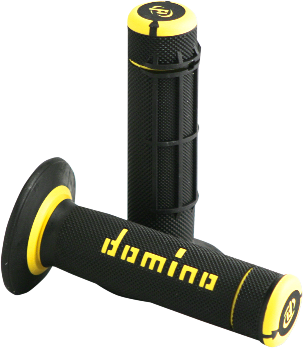 DOMINO Dually Grips - Half Waffle Black and Yellow for 7/8