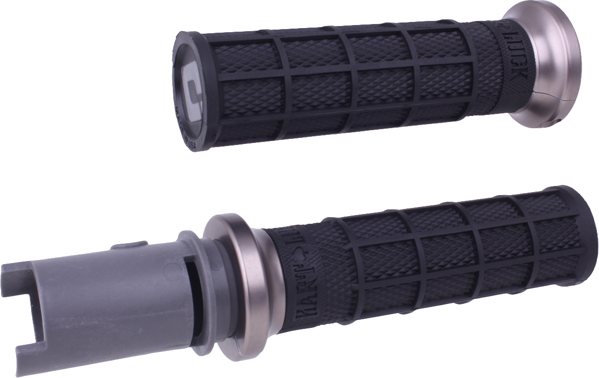ODI Lock On Hart Luck Full Waffle Handlebar Grips for Harley Davidson CVO 2023-2024 - Black/Gun Metal
