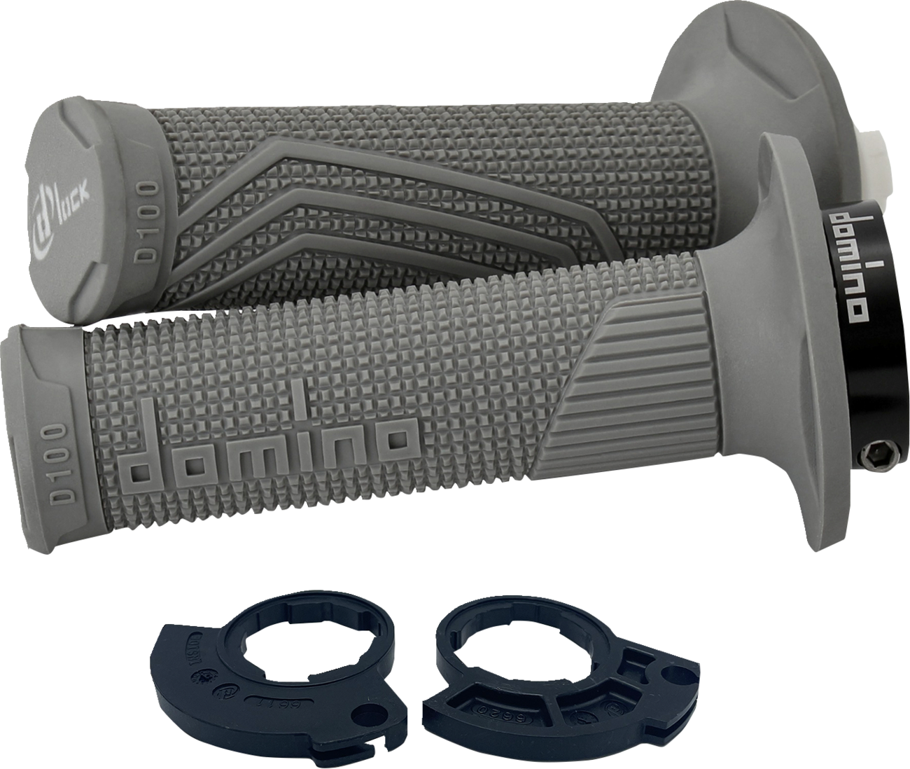 DOMINO D100 D-Lock Grips with Single Cable - Gray (Part No. D10046C5200H7-0)