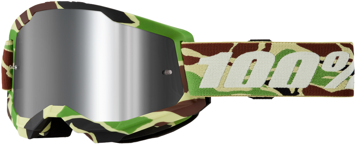 100-Percent Strata 2 Goggle War Camo Mirror Silver Lens - High-Performance Riding Eye Wear