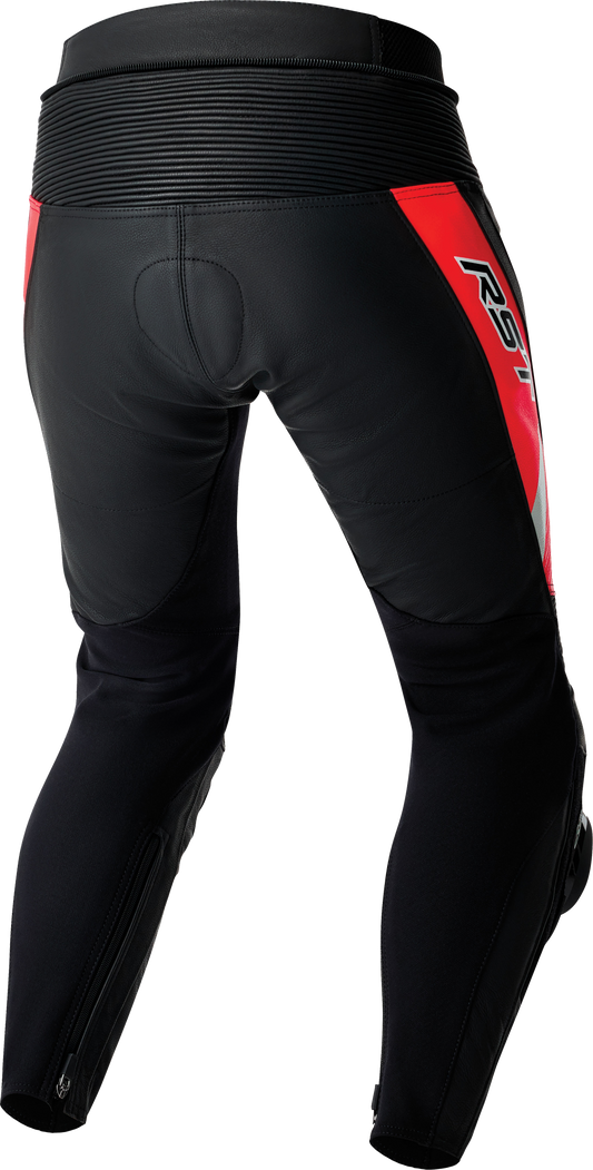 RST Tractech Evo D3o Pants Black and Fluorescent Red Leather, Size 38