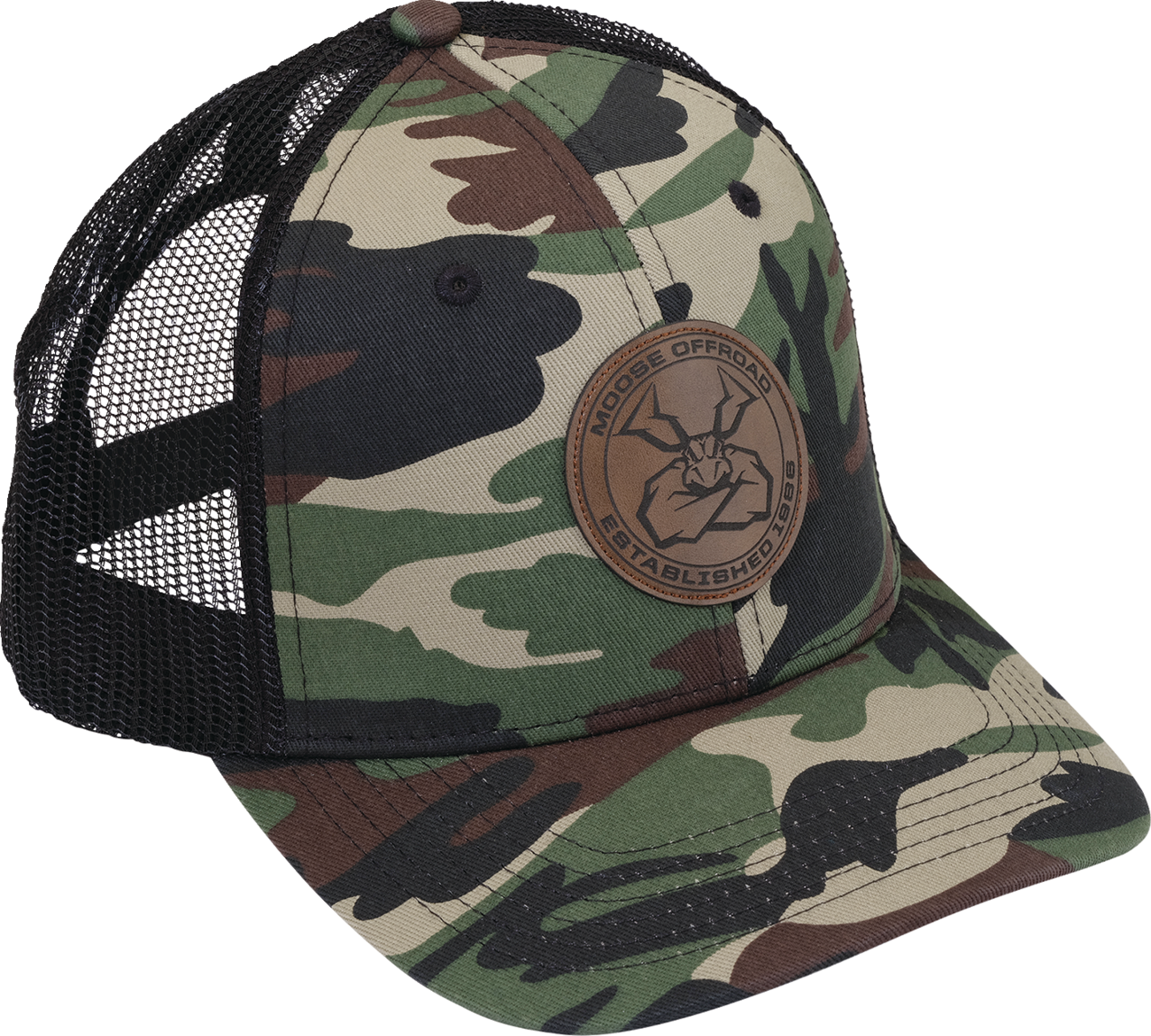 MOOSE OFFROAD Woodland Camo Hat with Permacurve® Technology - C2402889