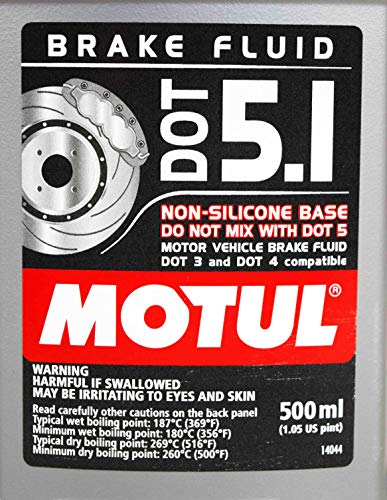 Motul (6 Pack) 100951 100% Synthetic Brake Dot 5.1 Brake Fluid 1/2 Liter or 500 ml