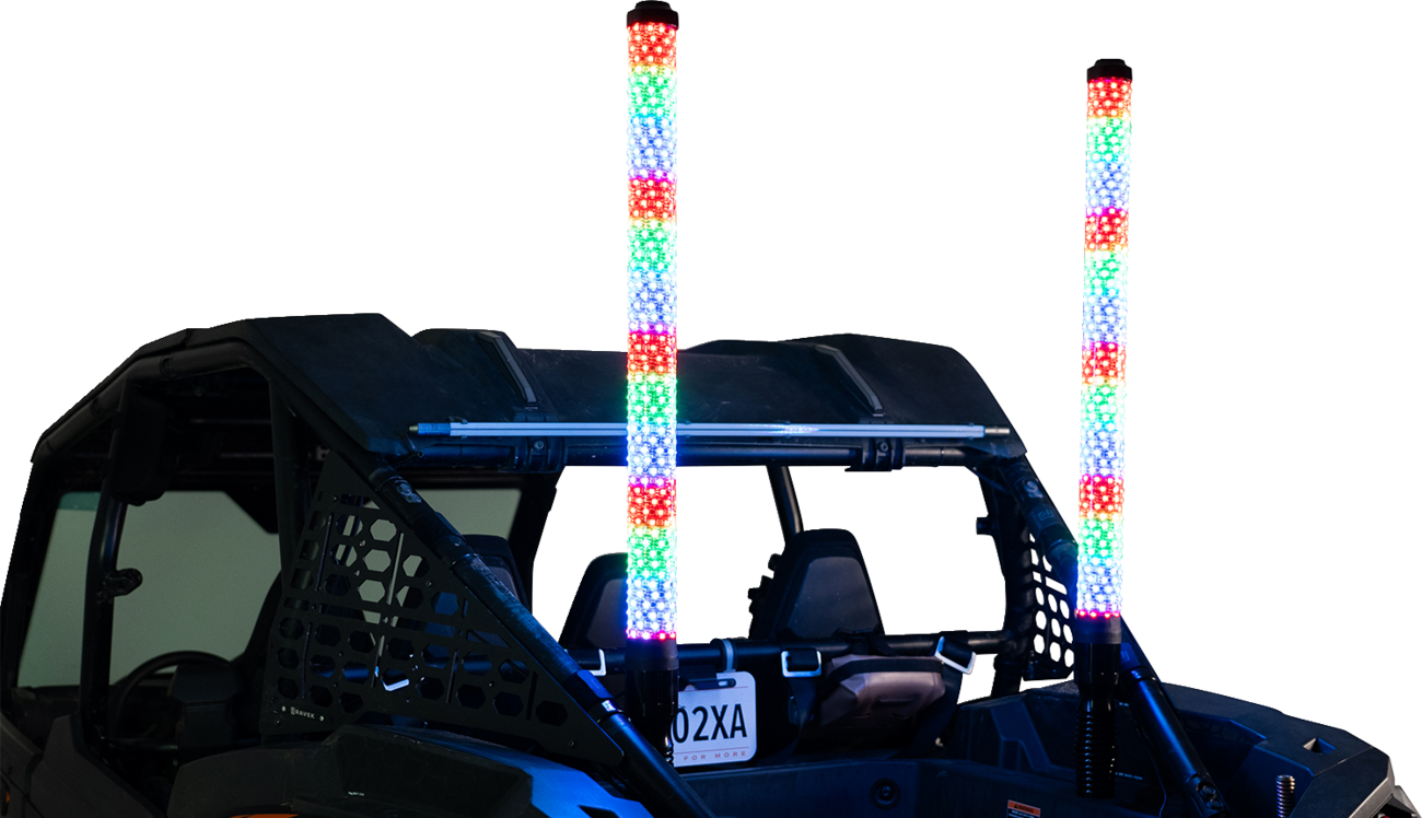 BRITE-LITES Super Chunk 3' Whip Light Pair with Bluetooth Music Sync and Smartphone Control - Part BL-WPCKIT3