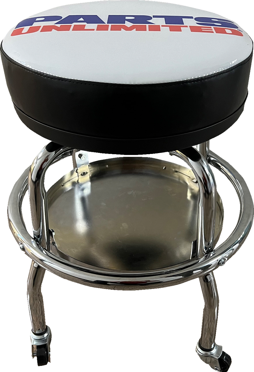 PARTS UNLIMITED Mechanic Bar Stool X80-6030P with Chrome Frame and Ball Bearing Swivel