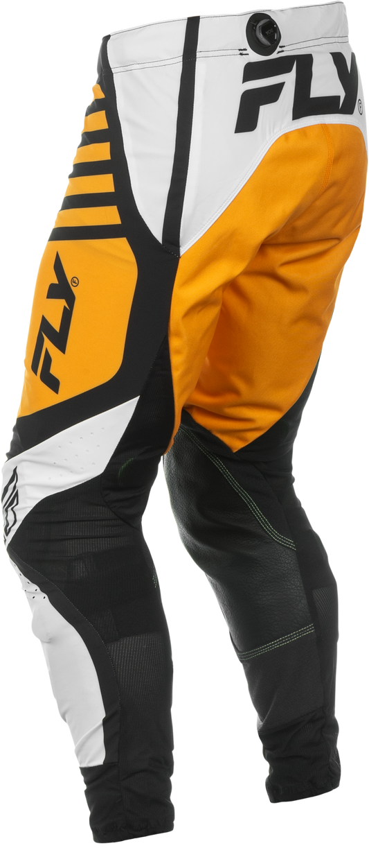 Fly Racing Lite Pants White/Black/Mustard Size 30 – Lightweight Motorcycle Riding Pants with Advanced Comfort and Protection