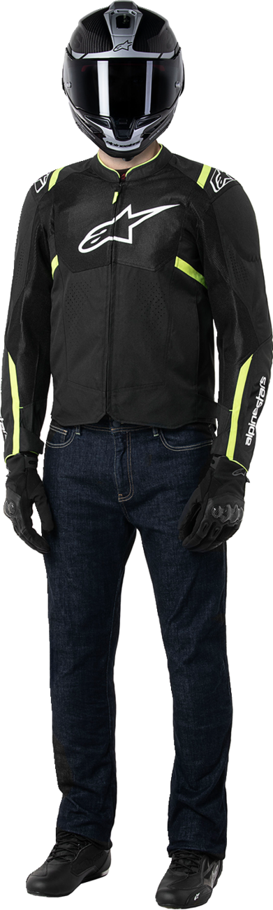 Alpinestars T-SPS Air v2 Motorcycle Jacket - Black/Yellow Fluo, 3XL - Model 3301025-155-3XL