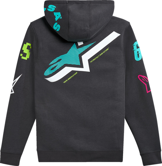 Alpinestars Variegate Zip Hoodie 2XL in Gunmetal with Multi Logo Art