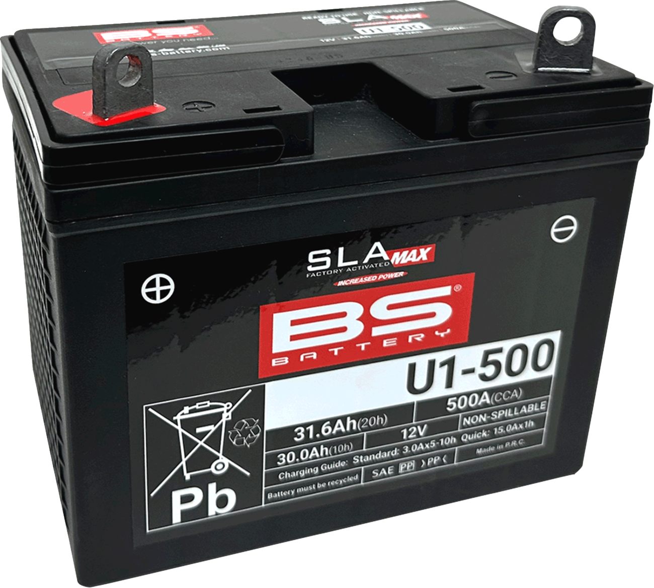 BS Battery U1-500 AGM Battery - Model 300899 for Reliable Power and Extended Cycle Life