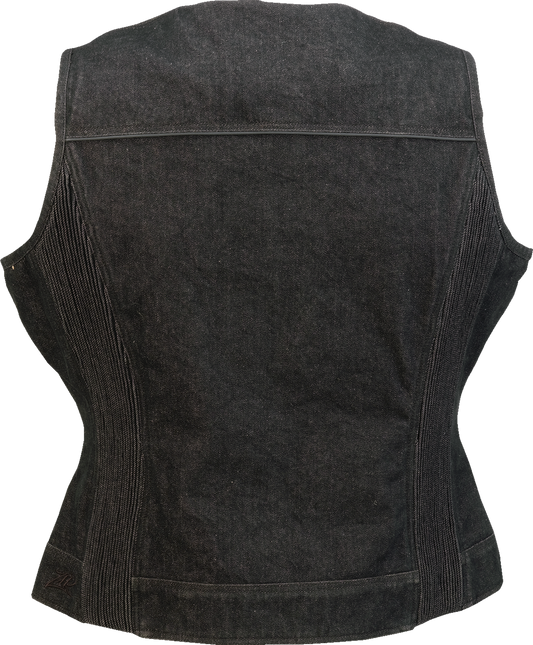 Z1R Women's Denim Vest - Black, Part Number 2831-0109