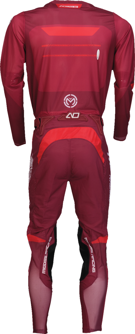 MOOSE OFFROAD Alpha One Jersey - Burgundy/White Large - Breathable Polyester Fabric