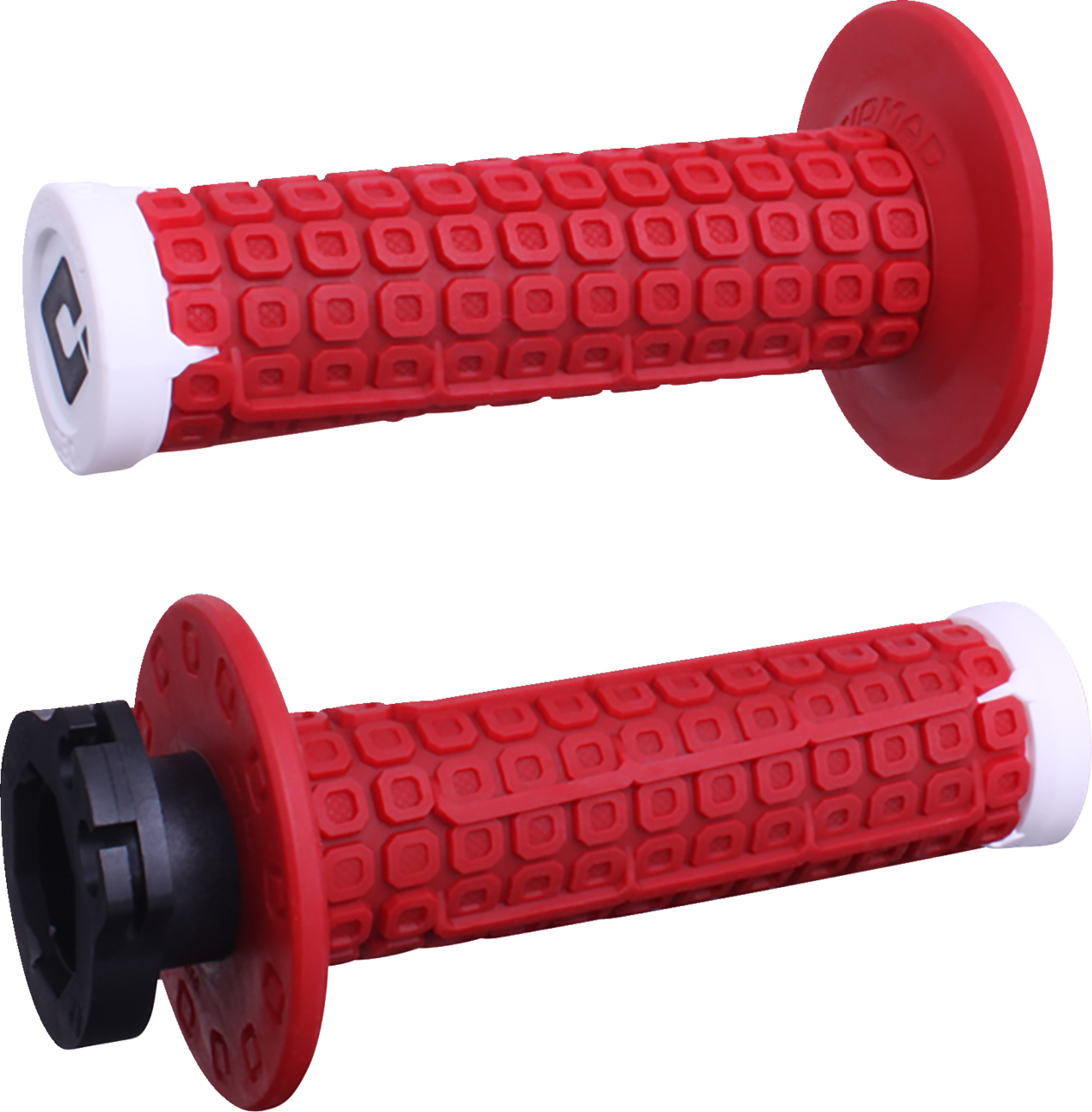 ODI Nomad Lock-On Grips Off-Road Red/White/Silver (Part H36NDRW)