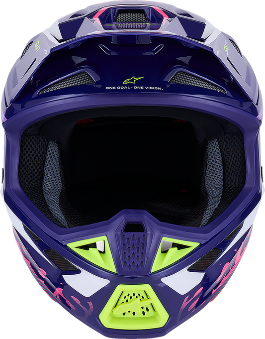Alpinestars SM7 Helmet - Deed Gloss Purple/Pink Medium - Lightweight Off-Road Racing Helmet with Superior Ventilation and Impact Protection