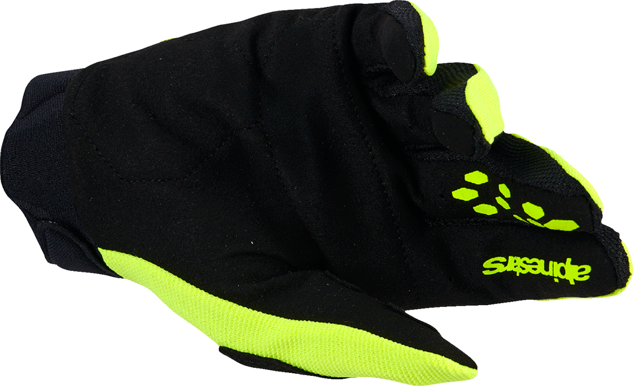 Alpinestars Full Bore V2 Gloves - Fluo Yellow/Black, Small (Part# 3560426-551-S)