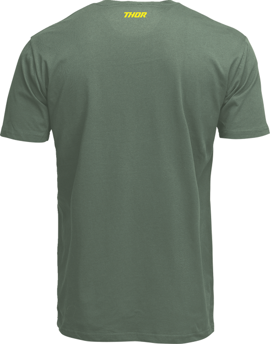 THOR Warp T-Shirt - Olive - Large, 100% Cotton with Screen Printed Graphics