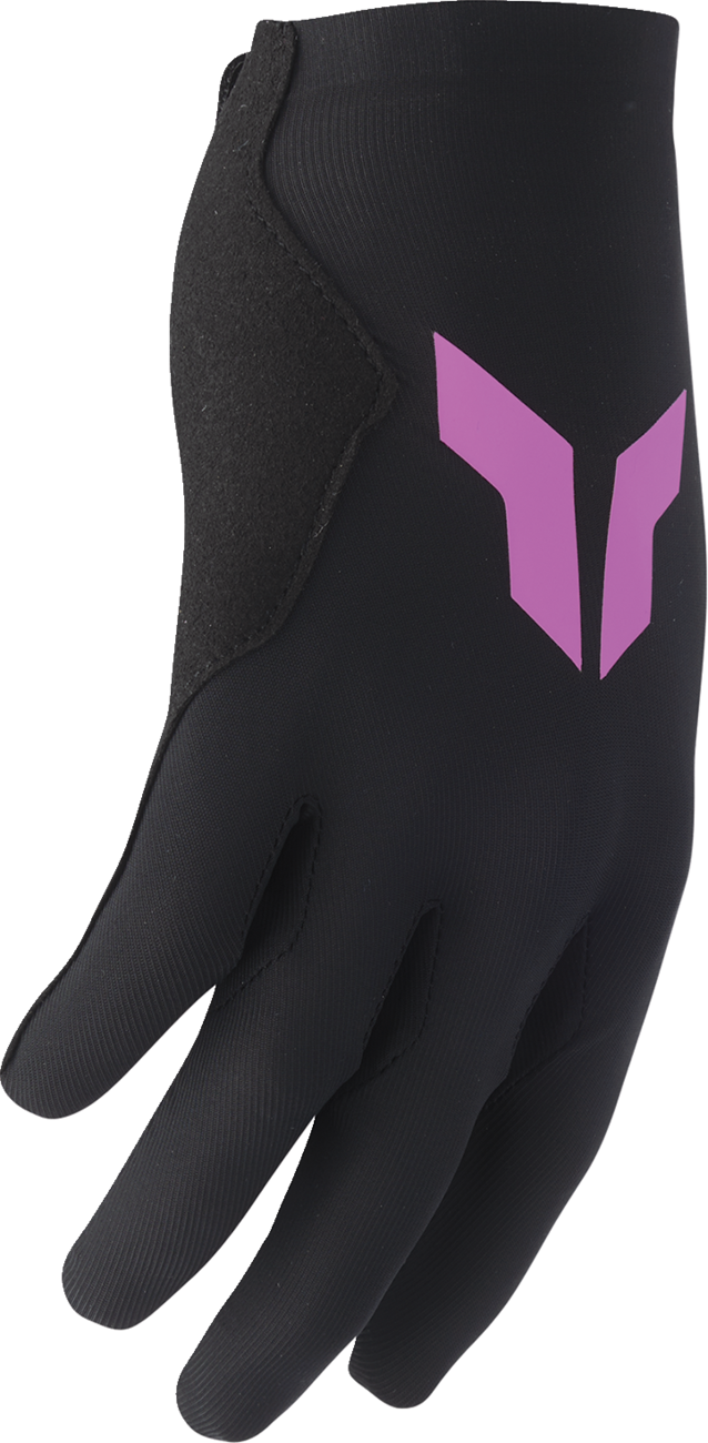 THOR Women's Sportmode Iconic Gloves - Black/Orchid (Part No. 3331-0287, Size XL)
