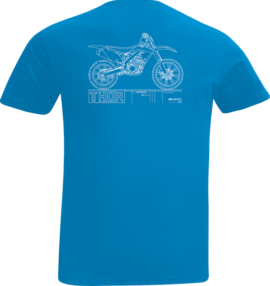 THOR Toddler Blueprint T-Shirt - Cobalt, 2T - Comfortable 100% Cotton Graphic Tee