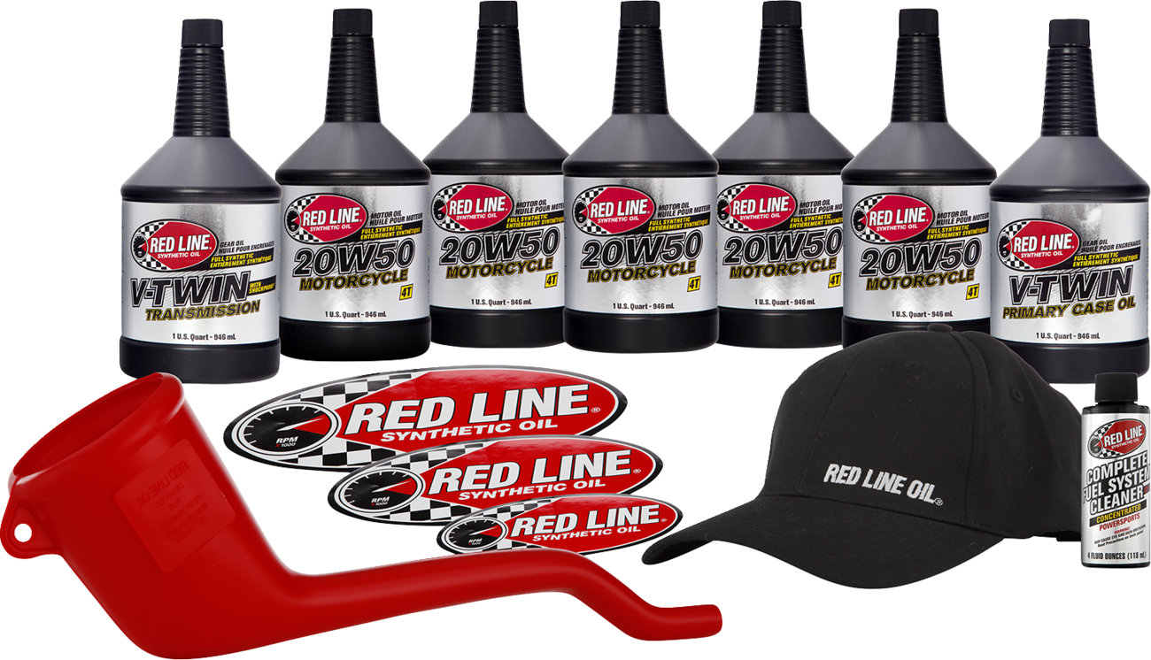 RED LINE SYNTHETIC OIL V-Twin Powerpack Kit 20W50 Part 90226 for Motorcycles and Powersports