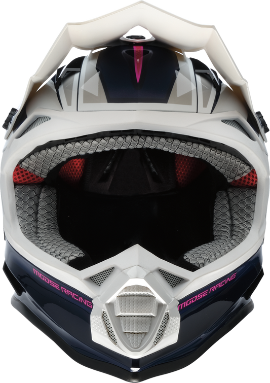 MOOSE Offroad MR3 Helmet F.A.F. - White, Navy & Pink, Small (Part #0110-8948)