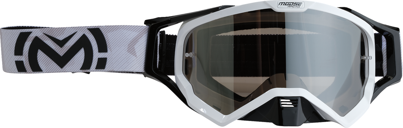 Moose Offroad XCR Goggle - White/Black with Smoke Lens - Part 2601-3167