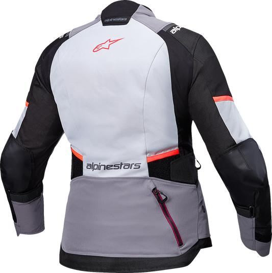 Alpinestars Stella Andes v4 Drystar® Jacket - Women's Waterproof Adventure Riding Jacket in Dark Gray/Ice Gray/Black/Coral, Medium