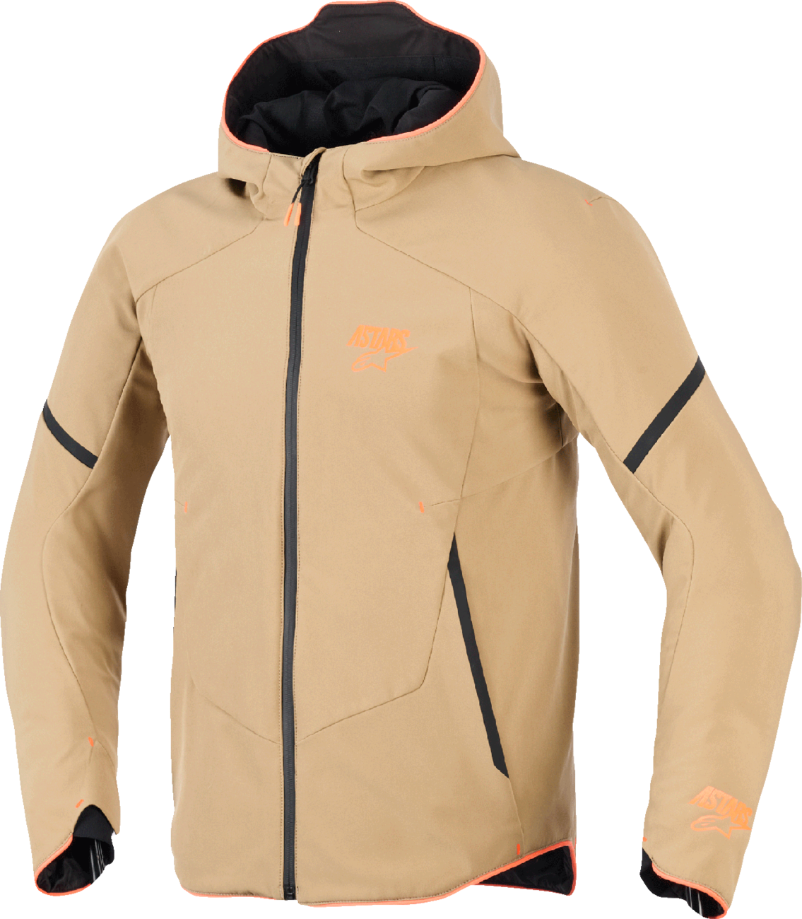 Alpinestars Aeroshell Waterproof Jacket - Dark Khaki, Black & Orange Fluo - Large (Part No. 3200226-8038-L)