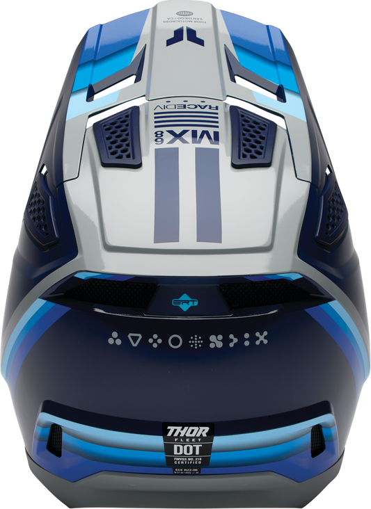 THOR Fleet Defy Helmet - Blue/Gray, XL | Durable Polycarbonate/ABS Shell with Impact Technology