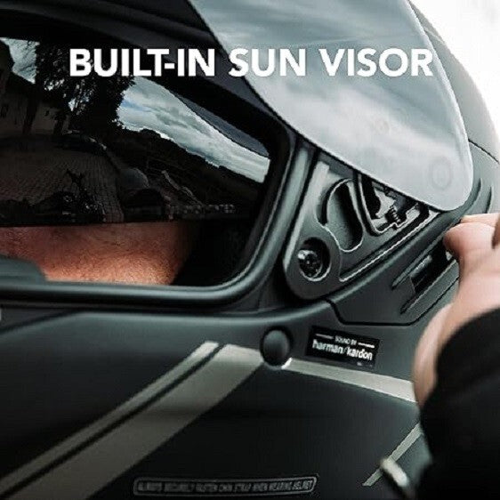 Sena Stryker Helmet Bluetooth Mesh Harman Kardon Sound : Matte Black Gloss White