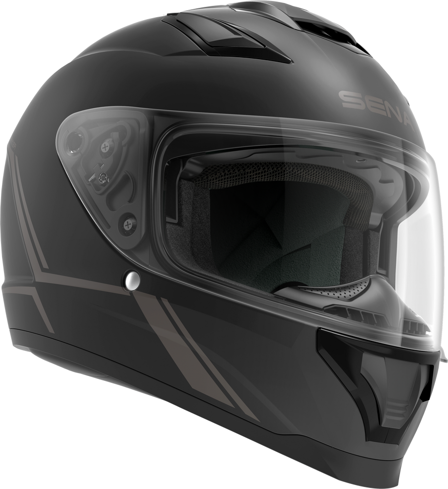 Sena Stryker Helmet Bluetooth Mesh Harman Kardon Sound : Matte Black Gloss White