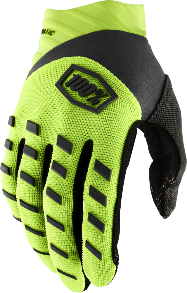 100%  AIRMATIC Youth Gloves Fluo Yellow Black Lg
