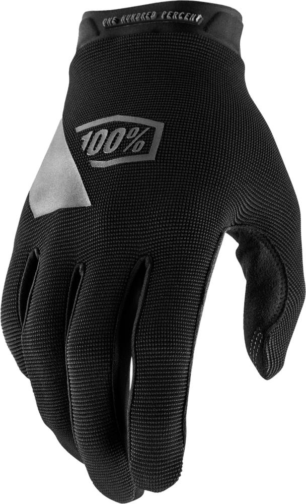 100% RIDECAMP Youth Motocross Gloves Black Lg