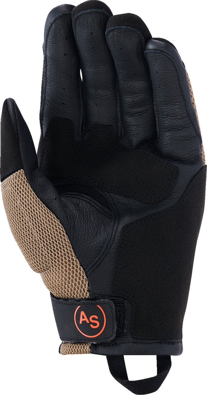 Alpinestars Manti Air Gloves - Lightweight Breathable Summer Riding Gloves in Dark Khaki/Black/Fluo Orange, Small, Part 3570225-8038-S