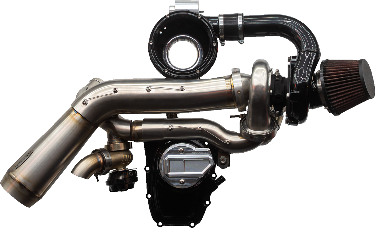 TRASK Tornado Turbo Kit Stage 2 for Gen 2 M8 - Stainless with Black Aluminum - TM-7620