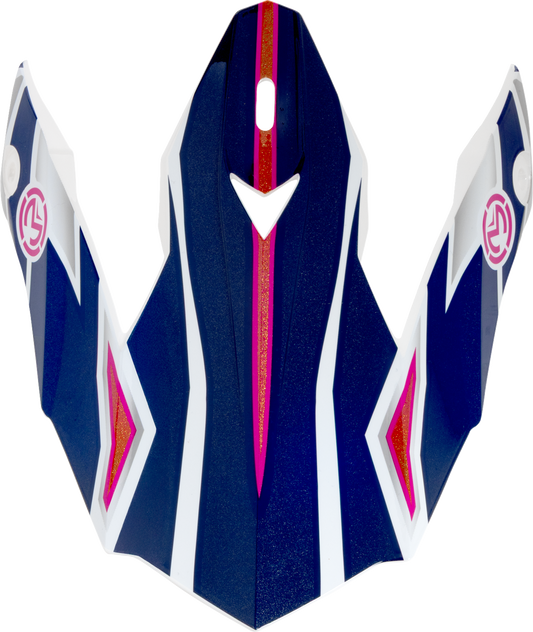 MOOSE OFFROAD MR3 Peak - F.A.F. Helmet Replacement Visor in Navy, White & Pink (Part #0132-2005)
