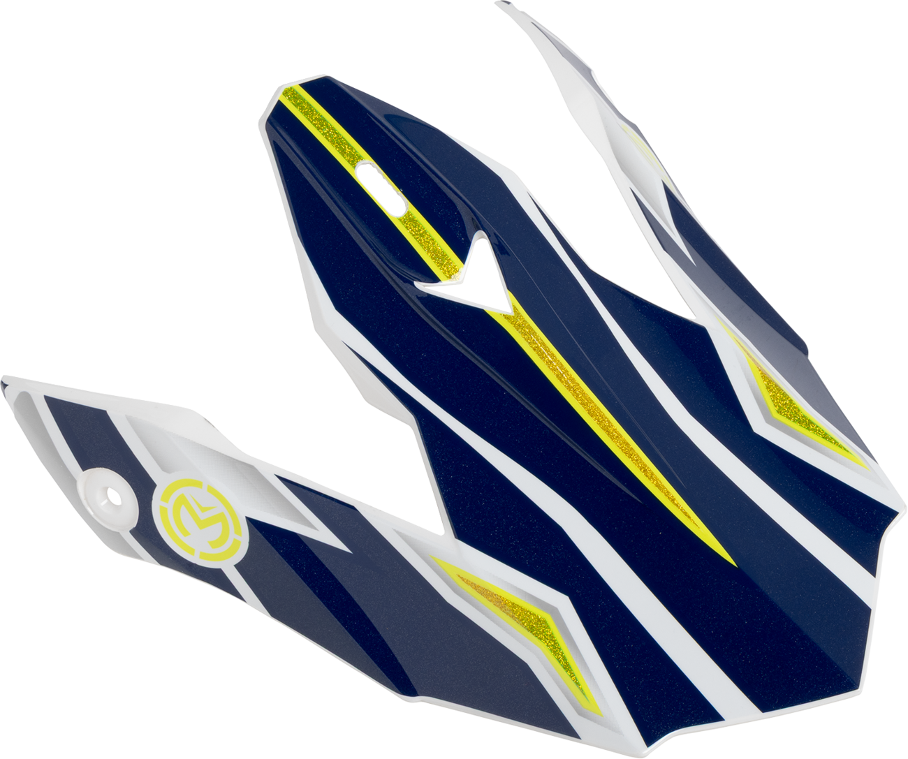 MOOSE OFFROAD MR3 Peak F.A.F. Helmet Visor - Navy, White, and Green Part 0132-2004
