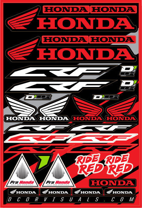 D-COR Honda Decal Sheet 40-10-101