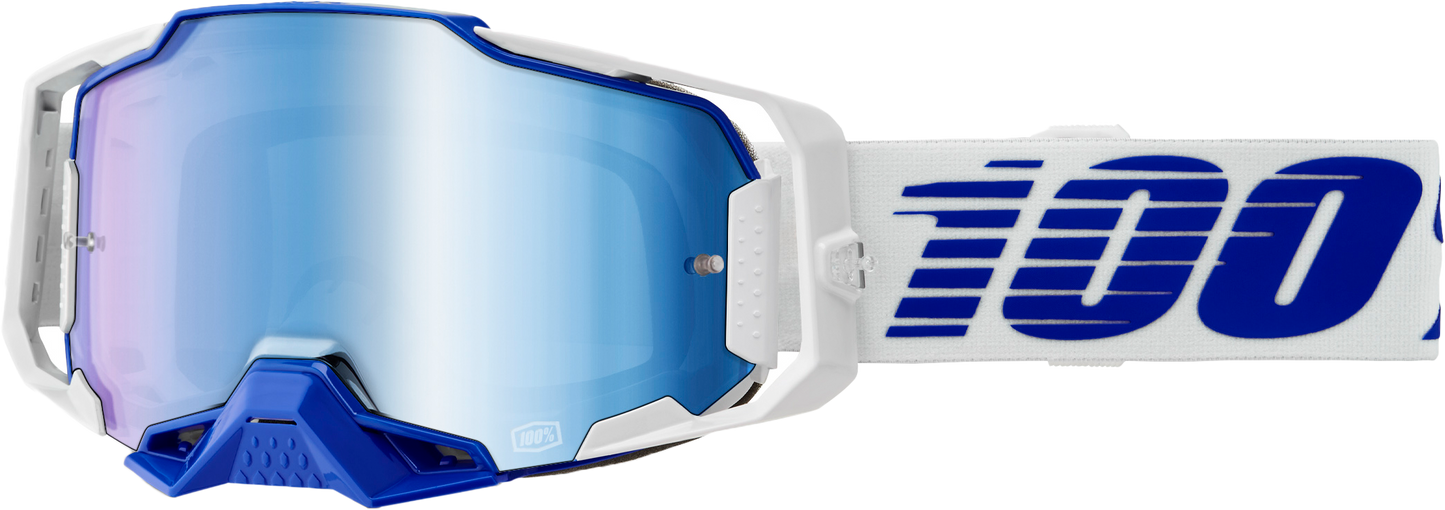 100 Percent Armega Goggle with Blue Mirror Lens - Impact-Resistant, Fog-Free MX Eye Protection
