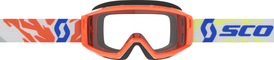SCOTT Primal Youth Goggle Orange Clear - Impact-Resistant Youth Motocross Goggle with NoFog™ Technology