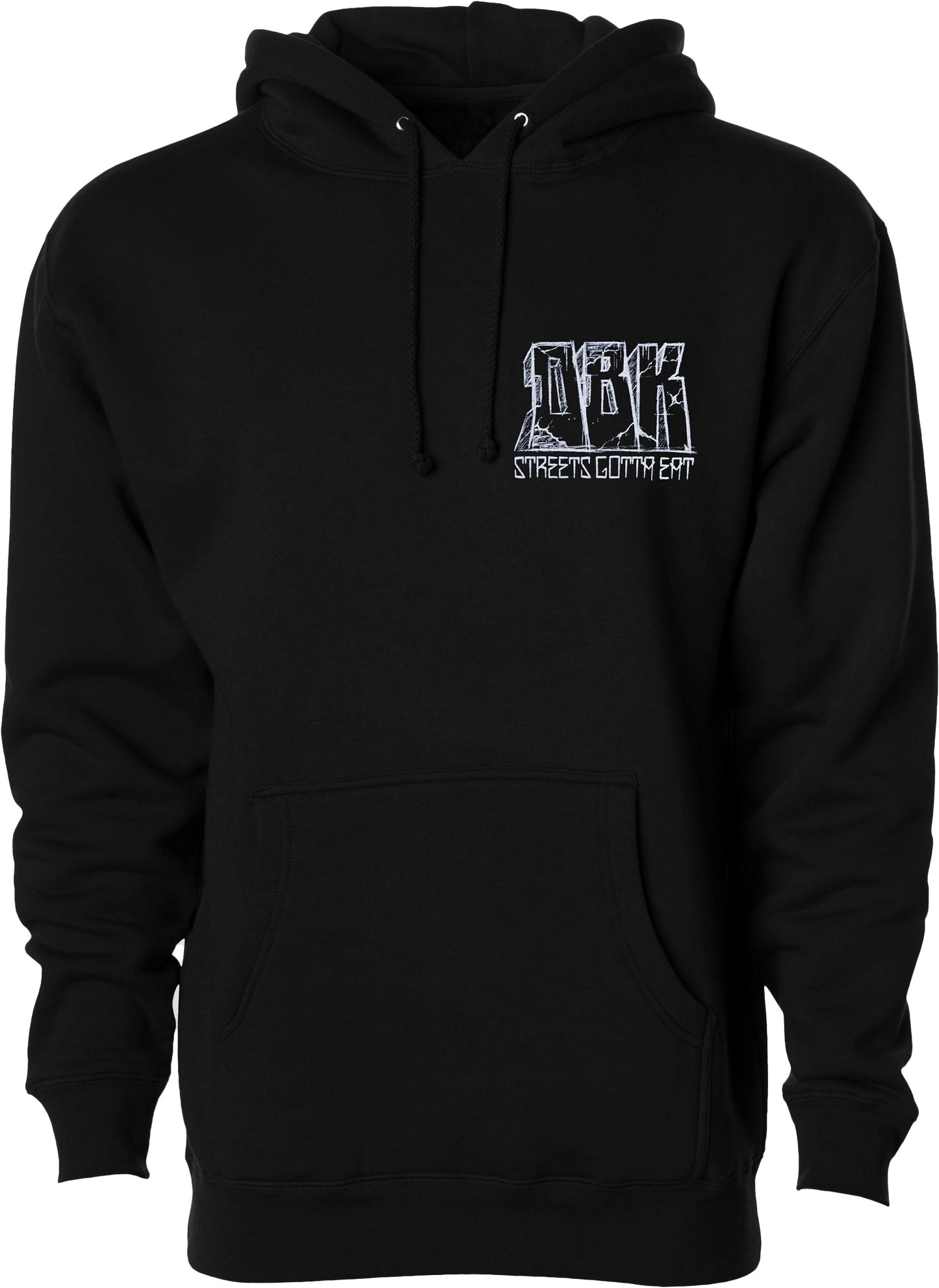 DBK Streets Gotta Eat Hoodie Black 2X – Comfortable 10oz Cotton-Poly Blend Sweatshirt