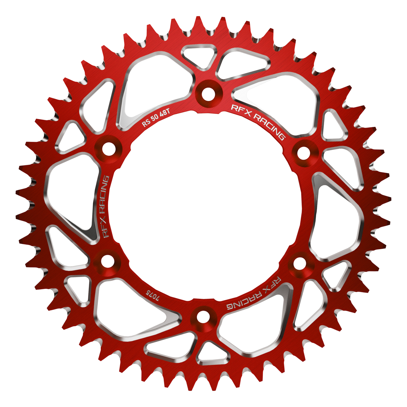 RFX Aluminum Rear Sprocket 53-Tooth Red Hon - CNC Machined 7075 Aluminum for Durability and Performance