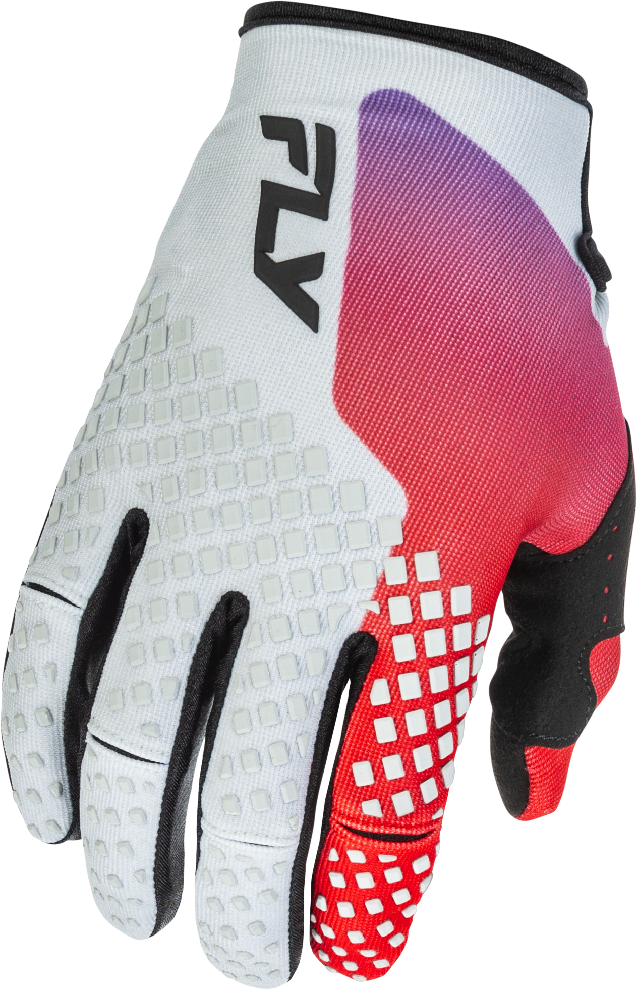 FLY RACING YOUTH KINETIC GLOVES GREY/RED/PURPLE/BLACK YL'YL
