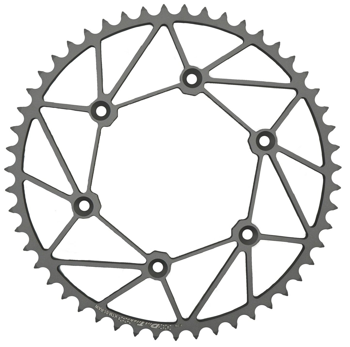Dirt Tricks KX250F Rear Sprocket 49T Chromoly Raw Finish - Durable Off-Road Motorcycle Part