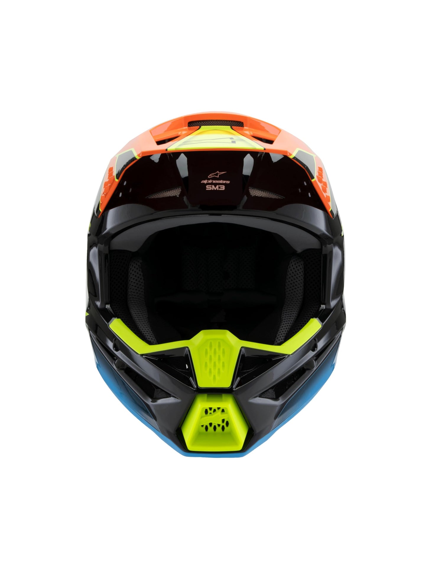 Alpinestars S-M3 Youth Moto Helmet (Black/Orange/Yellow Fluo, Youth Medium)