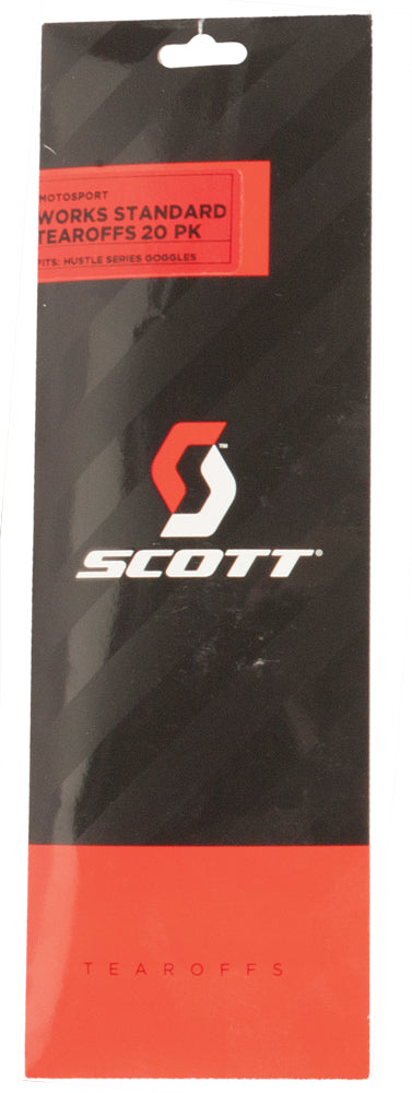 Scott Hustle Goggle Works Standard Tearoffs 20-Pack for Enhanced Vision Clarity