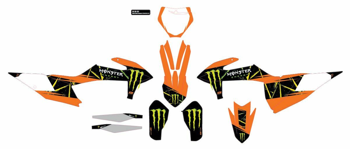 D-COR CMPLT KIT MONSTER ENERGY SLASH WHITE BG