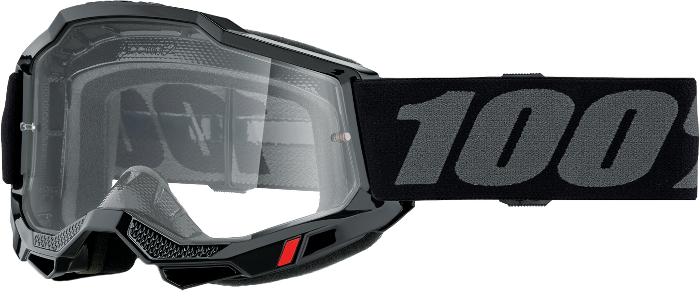 100-Percent Accuri 2 Goggle Black Clear Lens – Premium Performance Ski and Snowboard Goggles