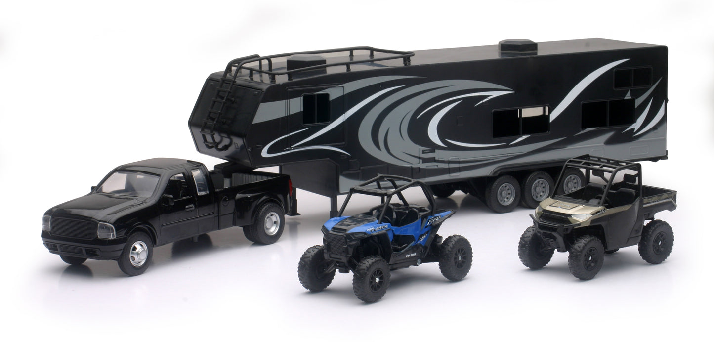 Replica Pick Up Toy Hauler W/Polaris Vehicles Set