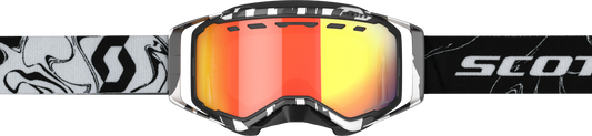 Scott Prospect Snow Cross Goggle with Red Chrome Lens - Marble Black/White