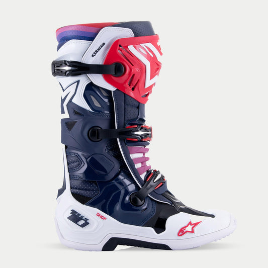 Alpinestars Tech 10 Supervented Motocross Boots (Night Navy/White/Rainbow, 8)